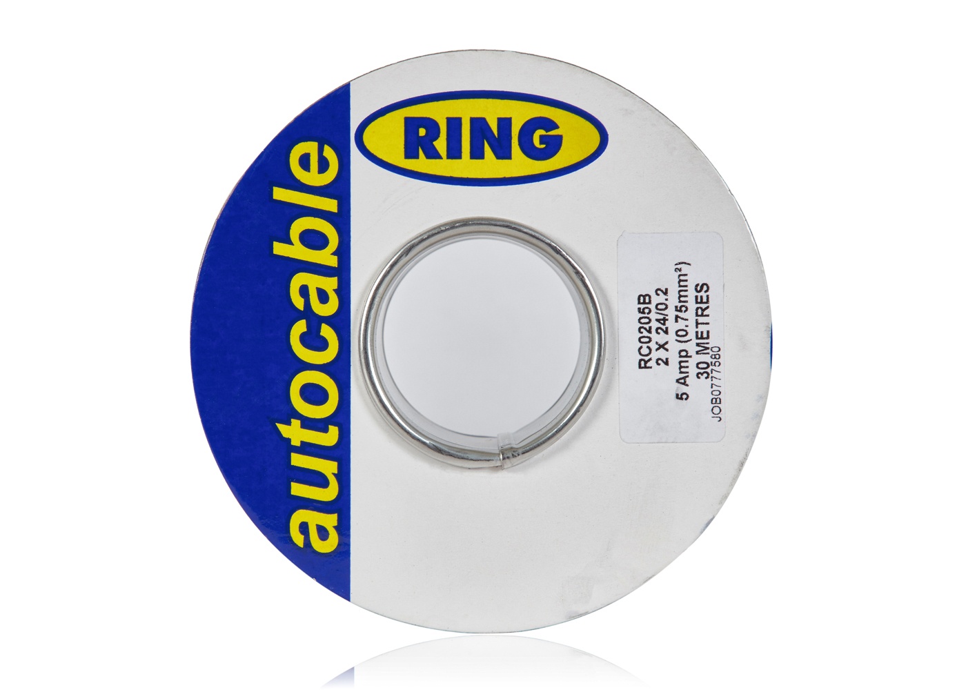 Top of RC0205B black twin core flat audio cable